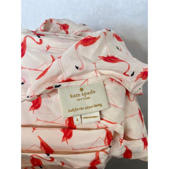 Kate Spade Flamingo Blaire Silk Boat Neck Dress sz 4 Preppy Coquette Barbie Chic - Picture 3 of 8